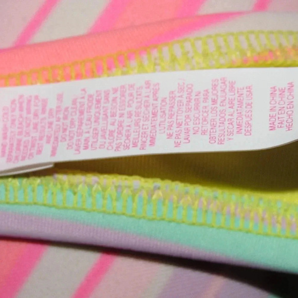 VICTORIA’S SECRET Colorful Stripe Bikini 34B top/M - Picture 5 of 5